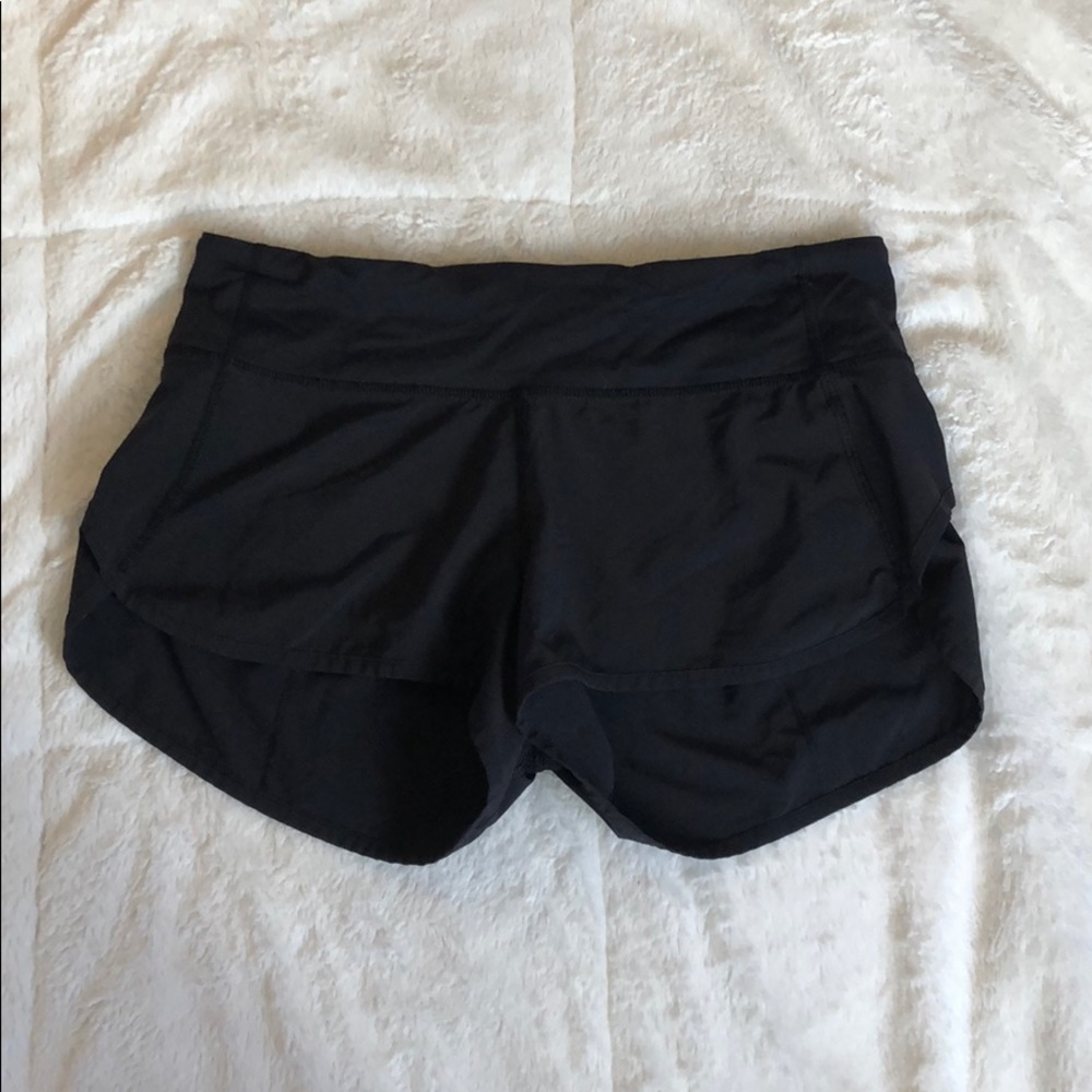 Plain Black Speed Up Lululemon shorts 2.5 inseam